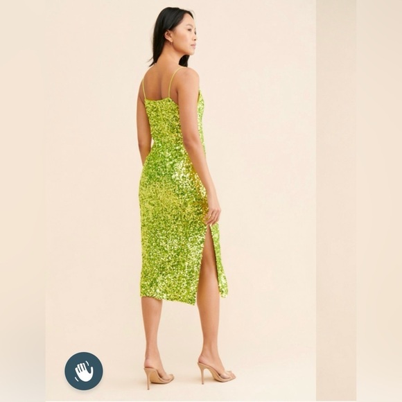Sachin + Babi Lime Green Sequin Midi Dress - Picture 2 of 10